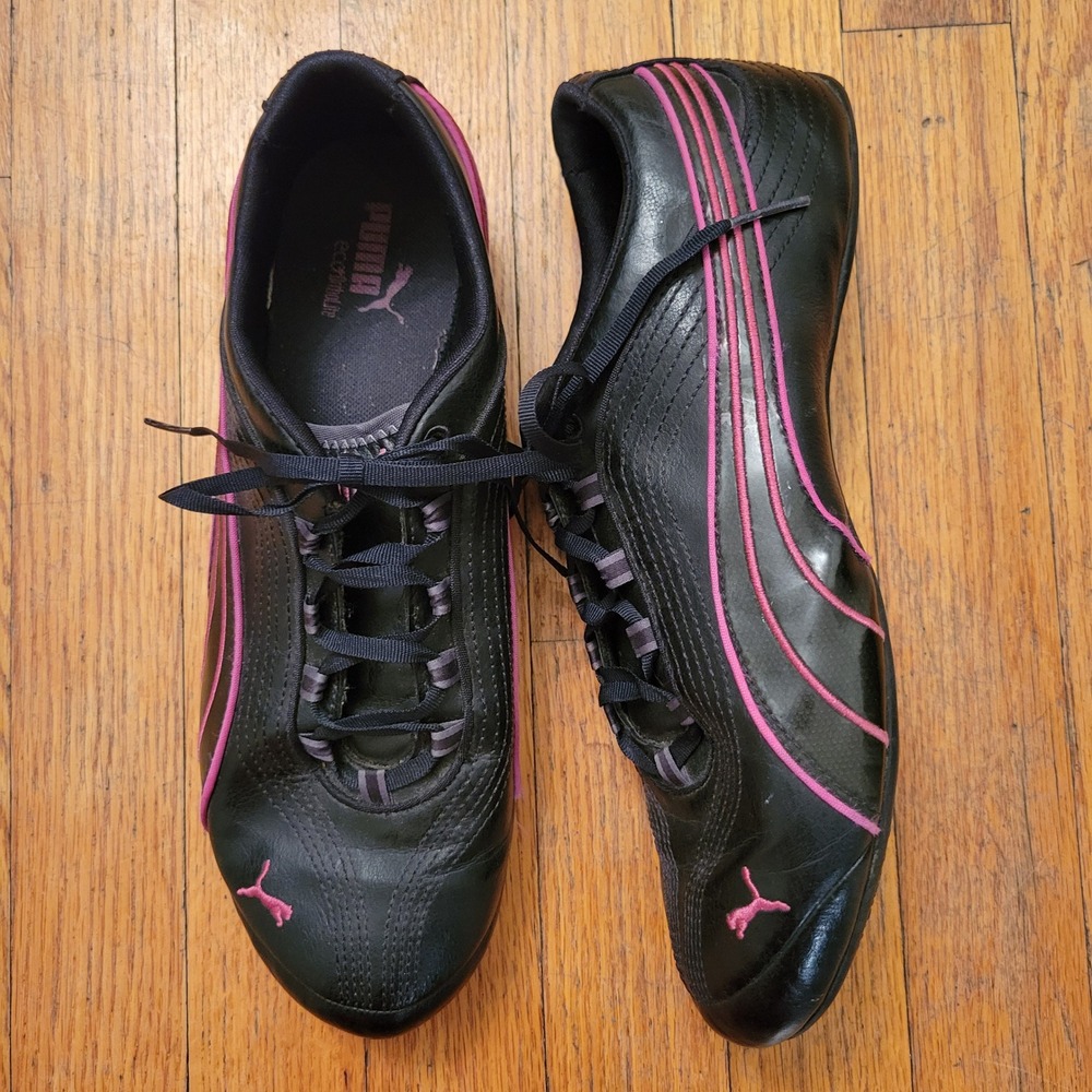 Puma 11 Sneakers Black Pink Leather Low Profile SOLEIL Speed Cat Y2K Shoes